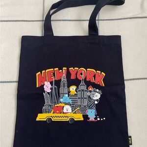 BT21 Black New York Tote from The City Edit Collection Line Friends